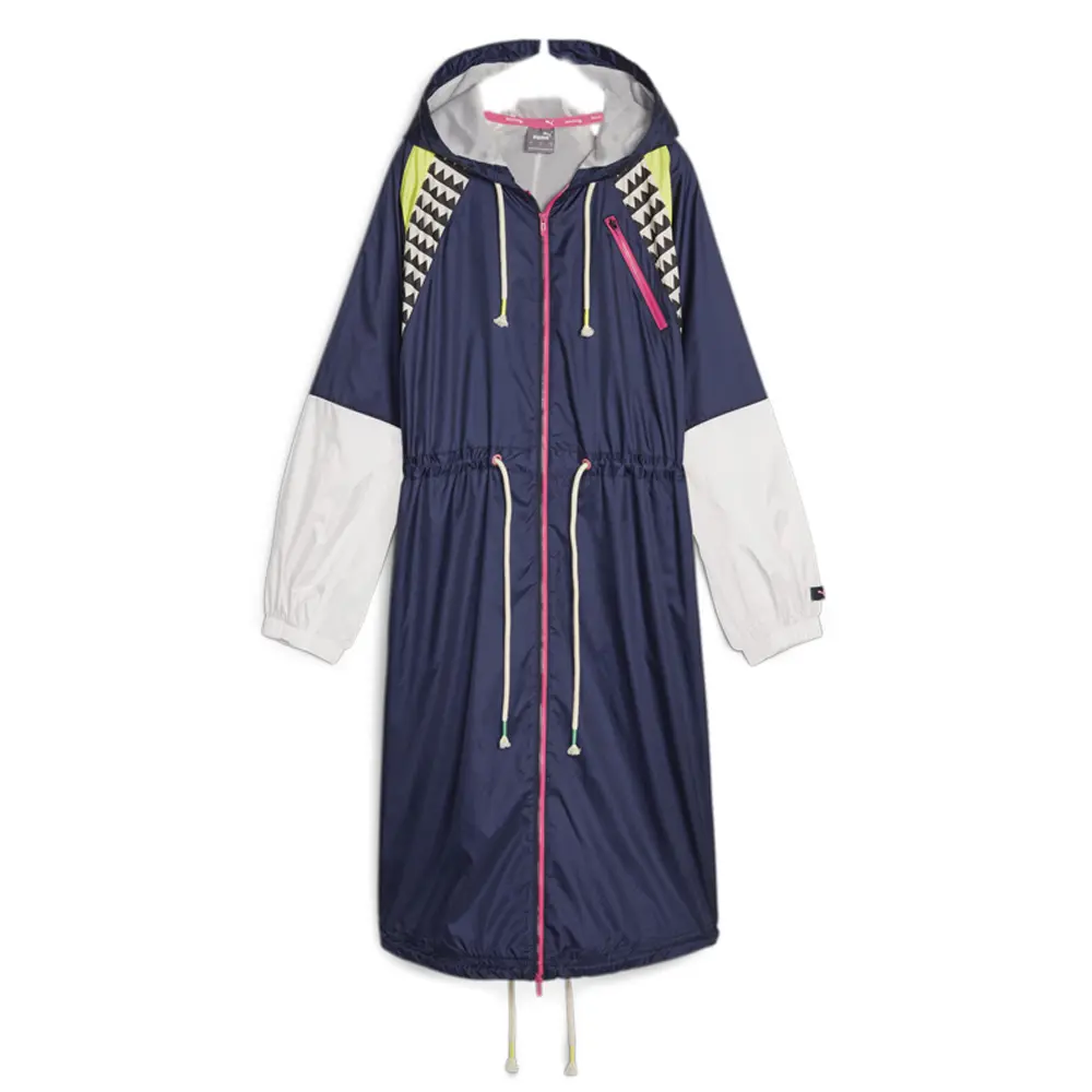 PUMA Womens X Lemlem Anorak Jacket Training Athletic Outerwear Casual Anorak Moisture Wicking - Blue PUMA Womens X Lemlem Anorak Jacket Training Athletic Outerwear Casual Anorak Moisture Wicking - Blue
