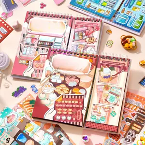 2 sets, 1 set 30 spiral cartoon stress relief scene summary stickers Storage scenes, item themes, minimalist style, paper, self adhesive, DIY journal decoration scrapbook sticker material