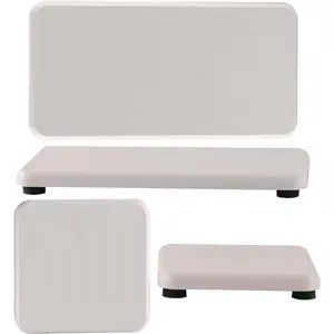 Set of 4 Water Absorbent Diatomite Coasters, Diatomaceous Earth Kitchen Soap Dish, Bathroom Trays, Water Absorbing Stone Used for Hand Soaps & Plants & Toiletries in Modern Home
