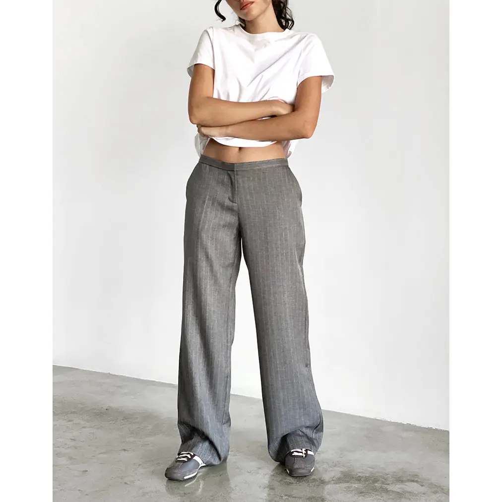 Jaliba Smart Trouser in Grey Pinstripe Tailoring