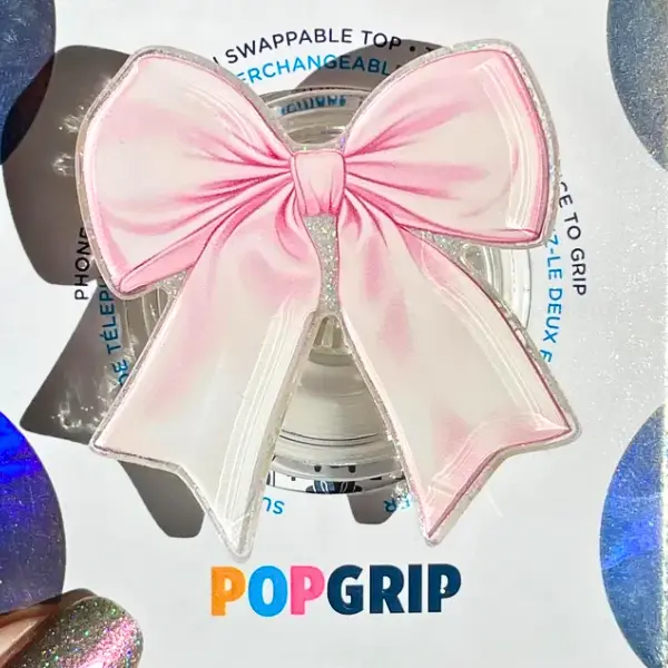 Pink Bow Kindle & Phone Grip, Spooky Handmade Halloween Popsocket ,Resin Acrylic, Glitter Coquette Grip, Magnetic Kindle Holder, Gift For Her, Bookish Merch Gift for Book Lover