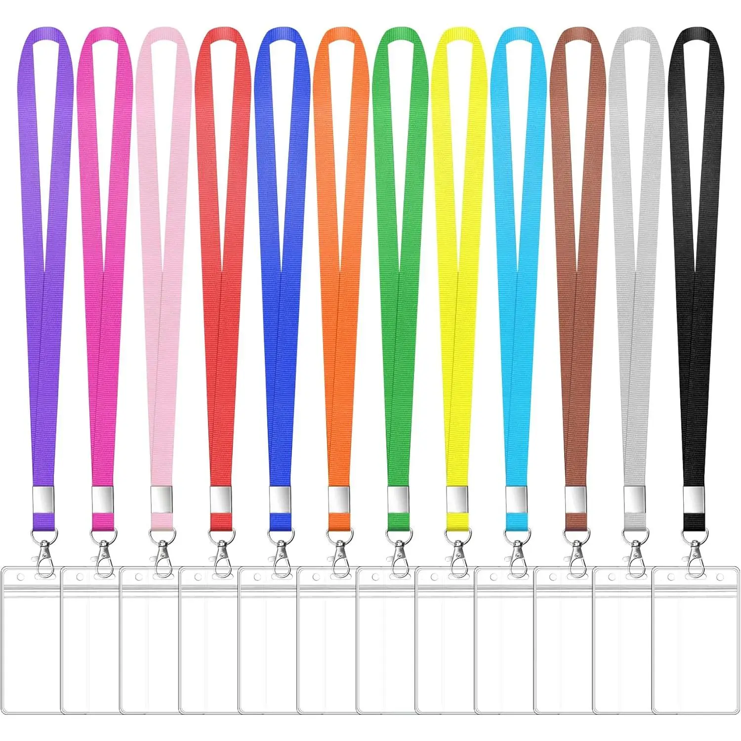 12 Pack Cruise Lanyard with ID Card Holder Colorful Lanyard with  ID Badge Holder (12 Colors)