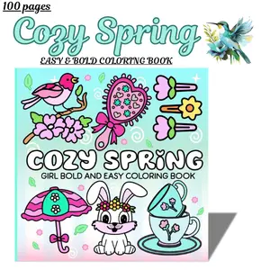 Cozy Spring Coloring Book for Adults & Teens – Bold and Easy Girly Springtime Designs, Relaxing Seasonal Activity, Perfect for Gift