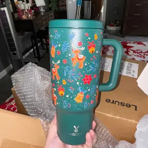 Product Review of 【Latest Style】 - Meoky 40oz Stay Hot Or Cold All DayStainless Steel Thermos Cup, Perfect For Car, Office & Travel, Large Capacity, Trendy Design, Valentine's Day gift Ready Glow-In-The-Dark White Marine Life, Insulated Mug Tumbler With Handle from K**i N**o