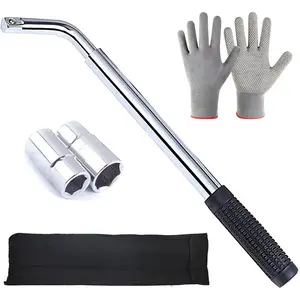 Universal Lug Wrench (17mm, 19mm, 21mm & 23mm) Wheel Brace for Car Wheel Nut Wrench Labor Saving Removel Tyre Wrench (20'')