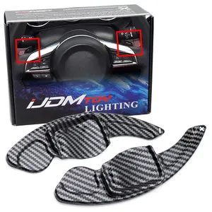 iJDMTOY Twill-Weave Carbon Fiber Pattern/Style Large Paddle Extensions For Volkswagen MK6 Golf/GTI CC Tiguan Touareg Beetle Jetta (A6), etc