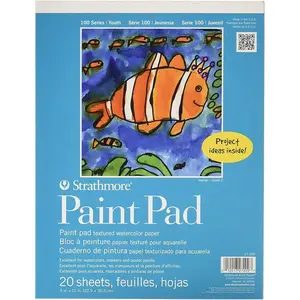 (27-209 100 Series Youth Paint Pad, 9 by 12", 20 Sheets, White, 9x12