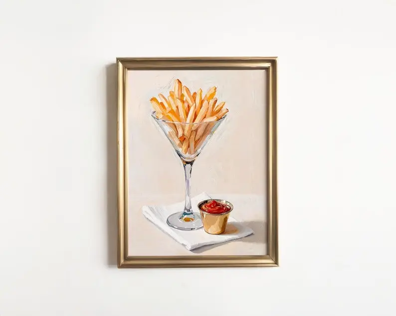 French Fries in Martini Glass Art Poster
