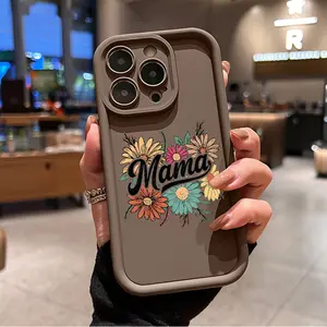 Elegant Daisy Mama Pattern TPU Phone Case for iPhone 16 15 14 Pro Max 13 12 11 XR XS Plus Shockproof Drop Protection Rugged Durable Silicone Cover Cellphone Protective Smartphone Casing