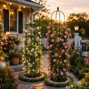 2 Pack Garden Trellis for Climbing Roses & Vines, 71" Rustproof Metal Plant Support Tower for Backyard Patio Decor