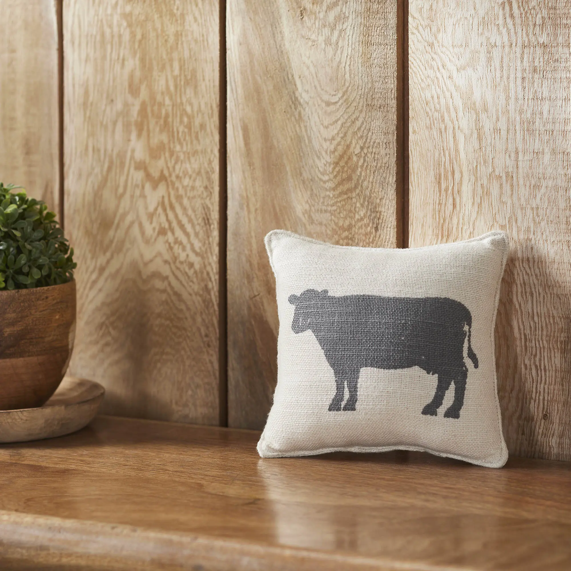 Cow Silhouette Mini Pillow 6x6