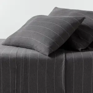King Cotton Jersey Sheet Set Dark Gray Striped - Threshold
