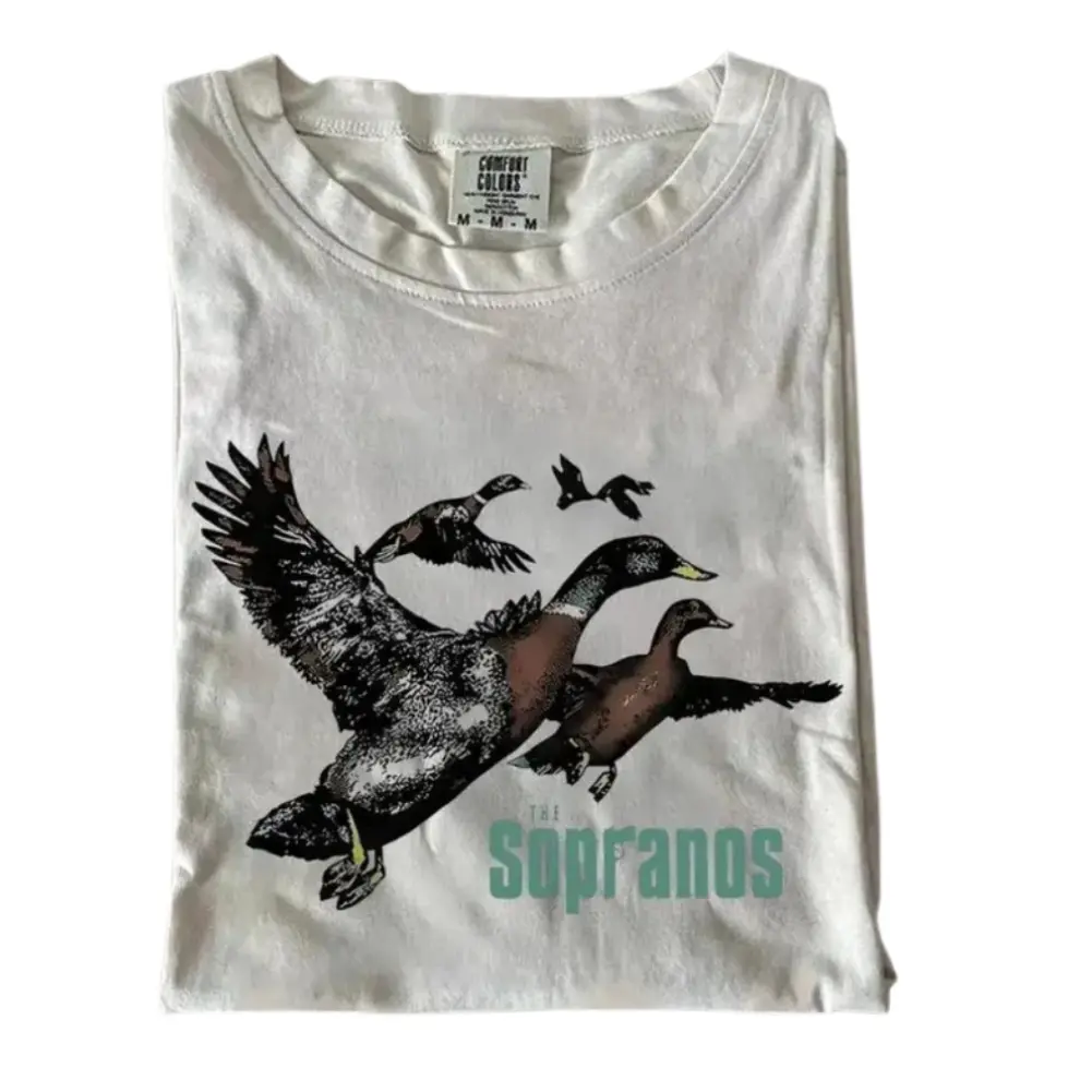 Vintage Tony Soprano Ducks Shirt,Retro Wildlife Tee, Retro North Jersey Streetwear, Flying Ducks Graphic Shirt, Movie Fan Gift,Cotton unisex T-shirt, Trendy Shirt
