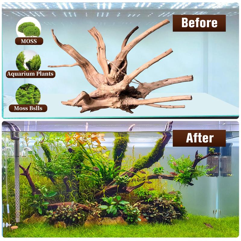 Natural Driftwood for Aquarium Decor, 3-Piece 7''-11'' Large Driftwood for Decorations on Fish Tank, Reptiles Bearded Dragon Accessories or Air Plants (Spiderwood （6-10 inch Pack of 5）)