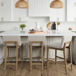 Wood Counter Height Bar Stools Light Brown (Set of 3)