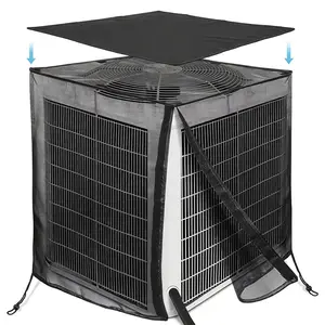 Durable Outdoor Air Conditioner Cover - Full Mesh Design with Detachable Waterproof Top,Breathable, All-Weather Protection for Central AC Units,Guards Against Leaves, Weeds, Cottonwood, and Debris