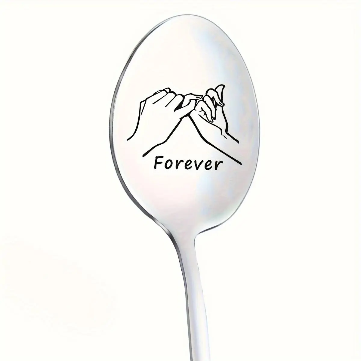 Stainless Steel Spoon, 1 Count Letter Pattern Coffee Ice Cream Tea Dessert Spoon, Cutlery Tableware, Kitchenware, Creative Gift for Girlfriend & Boyfriend, Anniversary Gift