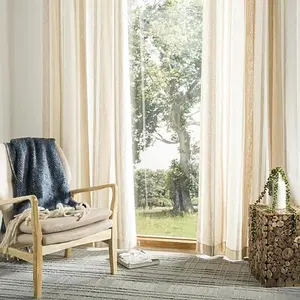 Safavieh Vari Window Panel - Natural/White Stripe - 52" x 96"