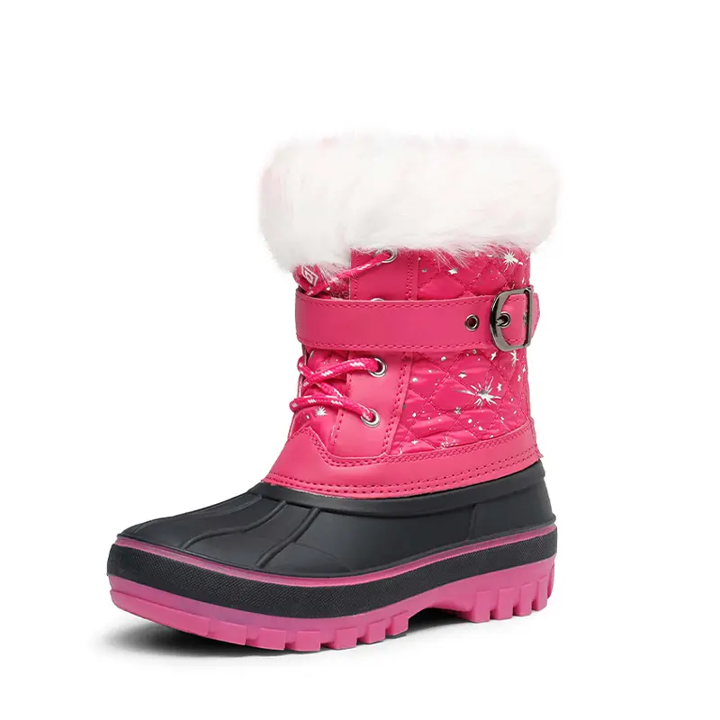 Dream Pairs Girls' Mid-Calf Boots with Faux Fur Trim, Girls Shoes
