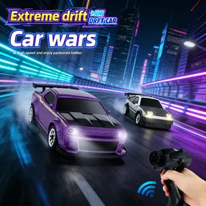 1:64 Mini RC Remote Control Car, Full Proportion Four-Wheel Drift, 2.4g Micro Pocket Race Car, Desktop Model Toy Gift for Boys