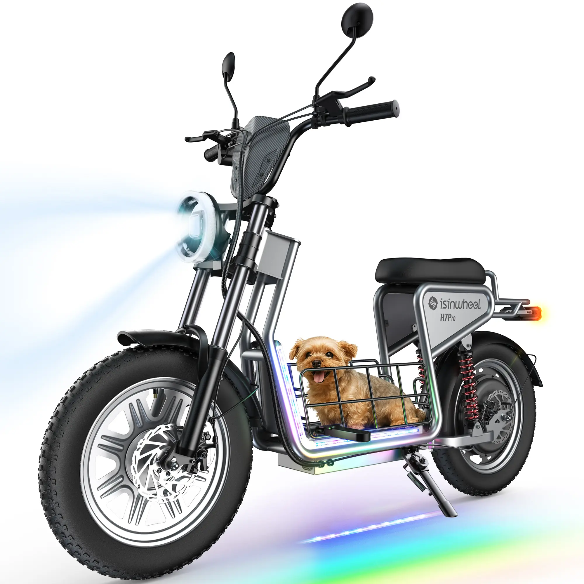 Adult Electric Scooter with Seat and 16"/15" Fat Tires, 1500W Motor, 38 MPH High Speed, 43 mi Long Range with Storage Basket for Outdoor Rides, Modern, Unisex Adults