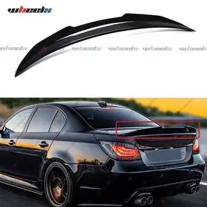 WheelX-PSM Style Highkick Trunk Spoiler for 2004-2010 BMW E60  525i 530i M5 - Gloss Black Carbon Fiber Rear Trunk SpoilerTikTokShopBlackFriday