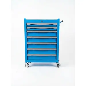 Garvee 5/7-Drawer Tool Chest, Rolling Tool Cart with Wheels, Large Capacity Tool Storage Cabinet with Keyed Locking, Tool Organizer Box for Garage, Workshop, Warehouse -Black / Red / Blue