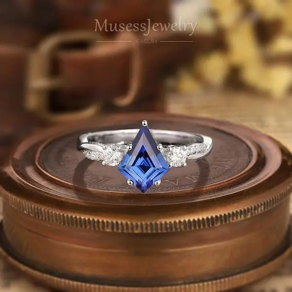 Kite Sapphire Engagement Ring, Classic Design