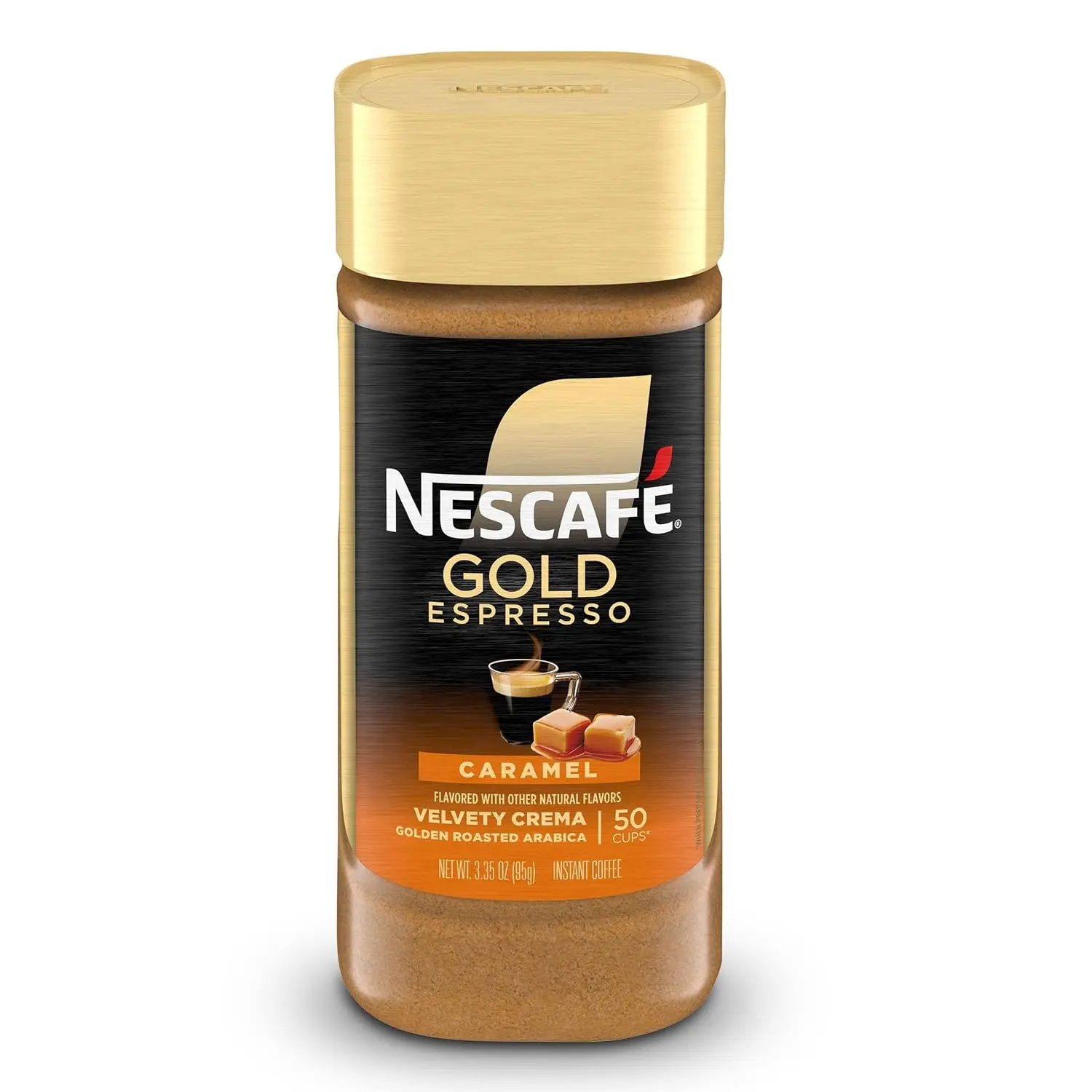 Nescafe Gold Espresso Caramel Flavored Instant Coffee, 3.5 Oz 3.35 oz Nescafe Gold Espresso Caramel Flavored Instant Coffee, 3.5 Oz 3.35 oz