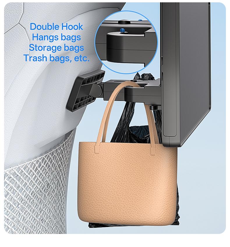 Multi-Use Car Back Seat Tray Bracket, Extendable Adjustable, Foldable Easy Install 10kg Sturdy Support, Space-Saving Mobile Office for Remote Workers, Fits Cup Phone Laptop, for Students Travelers