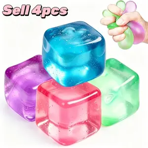 Ice Cube Stress Relief Toys - Slow Bounce Squeeze, Pressure Release, Office Desk Toy, Perfect Gift for Holidays and Parties
