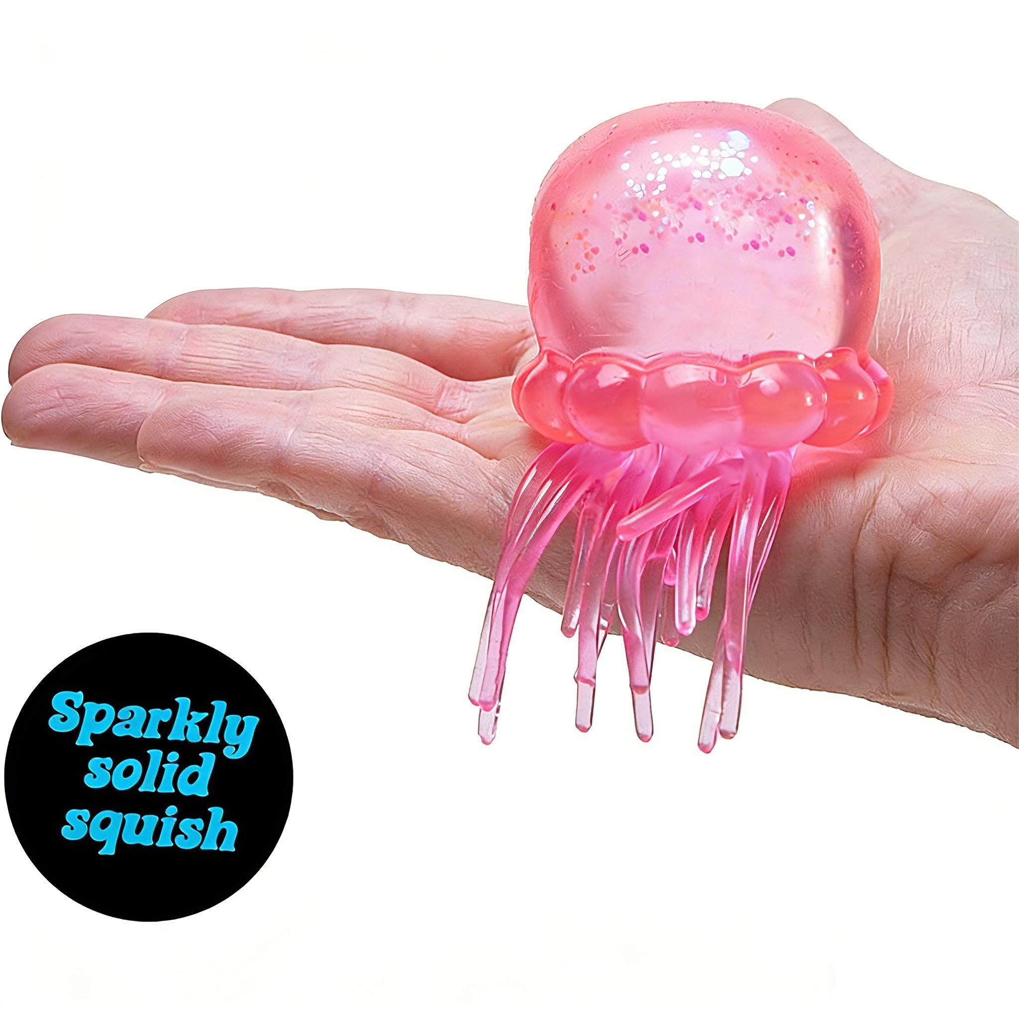 Soft Gel Filled Sensory Squeeze Toy Stretchy Elastic Squishy Stress Relief Ball Calming Anxiety Reducing Hand Fidget Cute Relaxing Jelly Texture Fun Portable Handheld Squeeze Toy Gift for All Ages