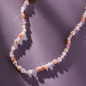 Comin' Up Rose Quartz Multi Beaded Stretch Necklace