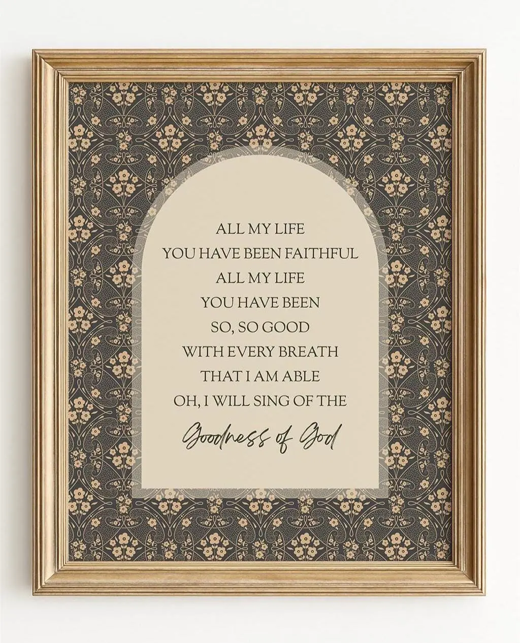 [Unframed] Goodness of God Wall Art Print, Christian Song Lyrics Poster, Religious Artwork, Faith Home Decor