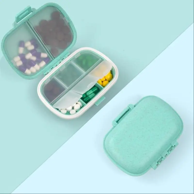 8-grid Travel Pill Box, 1 Count Portable Pill Storage Box, Vitamin Drug Container, Vitamin Dispenser, Pill Organizer for Home & Travel, Healthcare