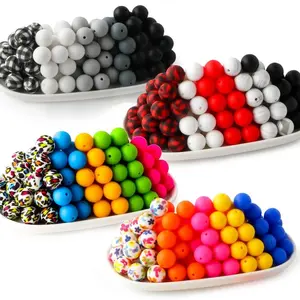 50 Pieces Of Various flowers Valentiine Day Silicone Focal Beads, Silicone Round Beads, Silicone Printed Round Beads, Lentil Beads, and DIY Pen Jewelry Making Kit, Diy Galaxy Beads seed  bead
