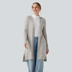 Halara Ribbed Knit Long Sleeve Split Casual Coat