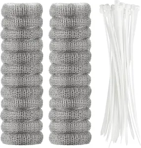 24 Pieces Lint Traps for Washing Machine Stainless Steel Snare Traps Laundry Mesh Washer Hose Filter with 24 Pcs Cable Ties 27cm x 5cm Easy Install No Tools Needed