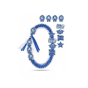 1 Piece 2026 Graduation Wreath Graduation Gift | 2026 Graduation Ribbon and Coin Wreath Handmade Double-Braided Necklace | Graduation Gift Supplies