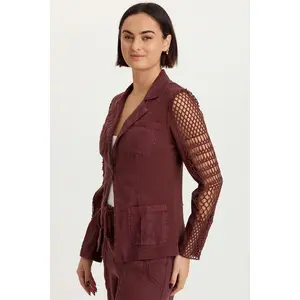 Mackie Linen Crochet Jacket