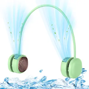 Portable Silent Mini Bladeless Neck Fan, Compact Adjustable 5-Speed Electric Fans, USB Charge, Ideal for Outdoors Travel 2025 summergift