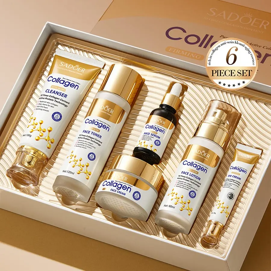 Sadoer Collagen Firming Skincare Set, Collagen Lift Kit, Moisturizing Hydrating Kit, Face Care Kit, Facial Serums, Best Gift for Women, Suitable for All Skin Types, Fall Winter Essential