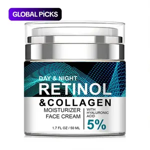 Hyaluronic Acid Collagen & Retinol Moisturizer, Hydrating Nourishing Day & Night Cream, Face Lotion for Women and Men, Suitable for All Skin Types, Skin Care Product