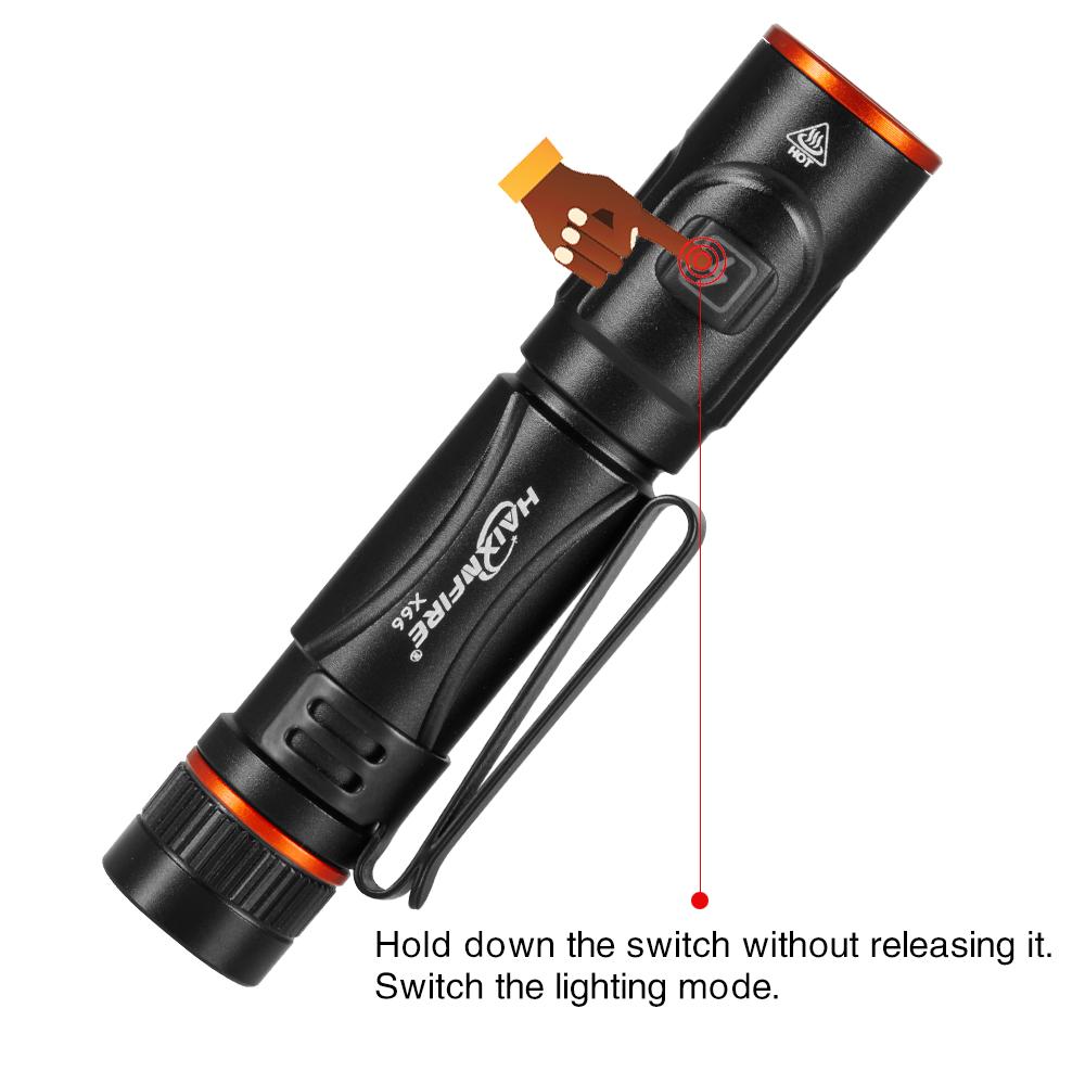HaixnFire X66 LED Pen Flashlights, Lightweight, Mini, Waterproof Pocket Flashlight with Clip, Small Flashlights for Inspection, Work, Emergency