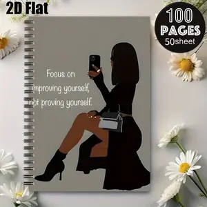 1 Spiral Coil Notebook 5.7x8.26 Inch, Durable Binding, Perfect for Daily Journaling, Travel Planning, Study Notes, Holiday Gift for Students, Writers, Adventurers, Ideal for Christmas, Birthday, Back to School Use [2D] Flat