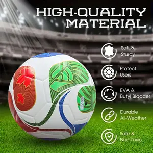 Official Size 5 Heat Sealed Soccer Ball, Football Balls, Durable Non-Slip PU Material, Ideal Gift for Friends & Family, Perfect for Adult Matches