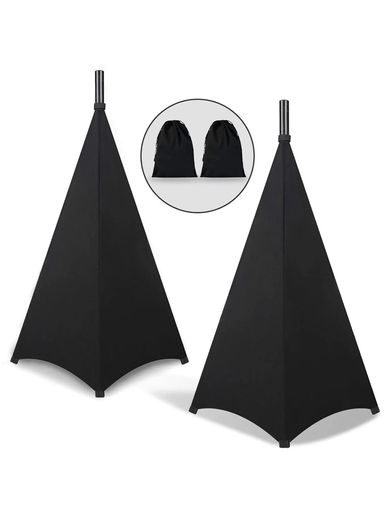 2PCS Speaker Stand Cover，DJ Bag with 360 Degree Cover, Speaker Tripod Scrim Cover for Speaker/Lighting with Free Travel Bag, Dust Cover, Dustproof Cover