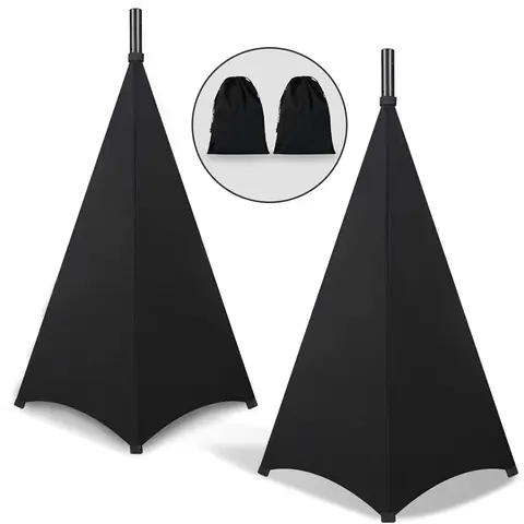 2PCS Speaker Stand Cover，DJ Bag with 360 Degree Cover, Speaker Tripod Scrim Cover for Speaker/Lighting with Free Travel Bag