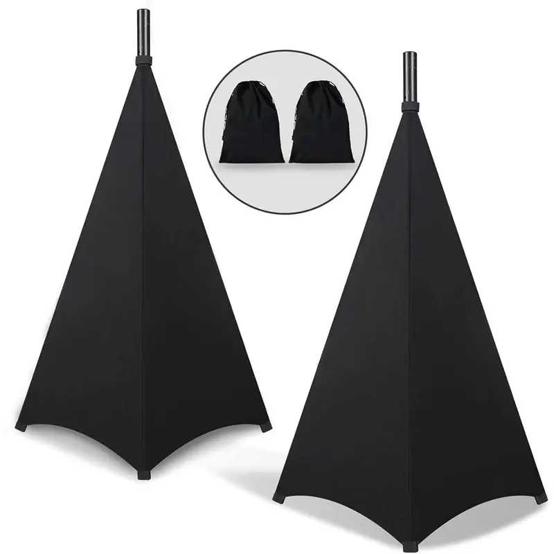 2PCS Speaker Stand Cover,DJ Bag with 360 Degree Cover, Speaker Tripod Scrim Cover for Speaker/Lighting with Free Travel Bag