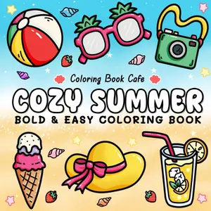 Cozy Summer: Bold & Easy Coloring Book for Adults and Teens Featuring Fun Summer Designs for Stress Relief and Relaxation